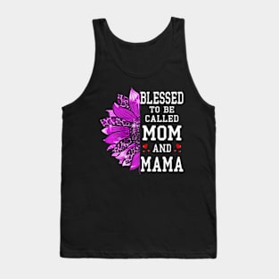 Womens Blessed To Be Called Mom And Mama Mothers Day Sunflower Tank Top